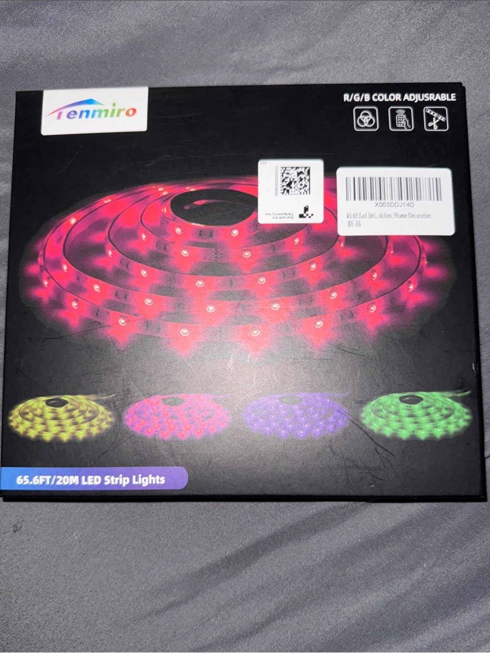 NWT Tenmiro 65.6FT RGB LED Strip Lights Music Sync App Control
